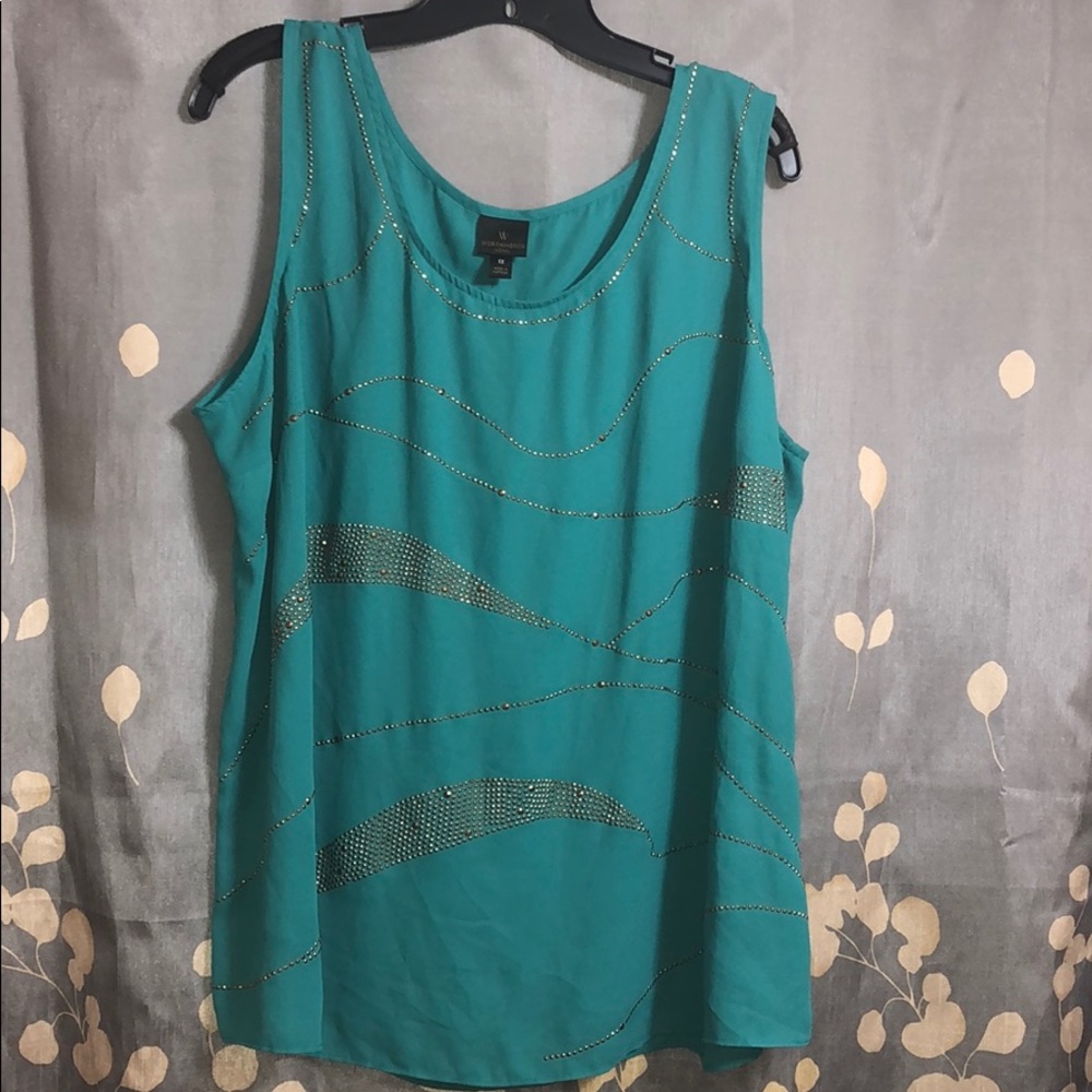 Brand new, Worthington teal tank w/bronze sequin